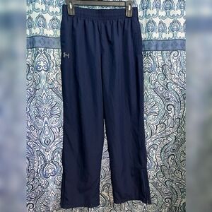 Under Armour Track Pants Ripstop Heatgear Mens Large Ankle Zip Baggy Y2K